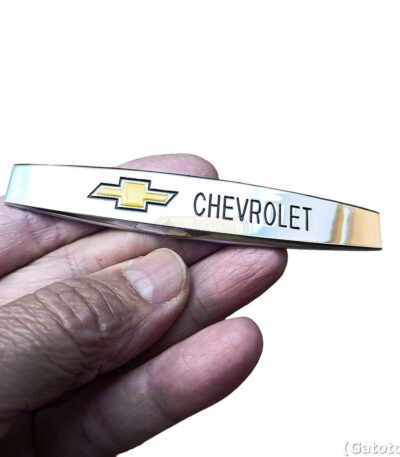 Emblema Chevrolet Logo Adesivo Metal Reforçado Cromado Prata