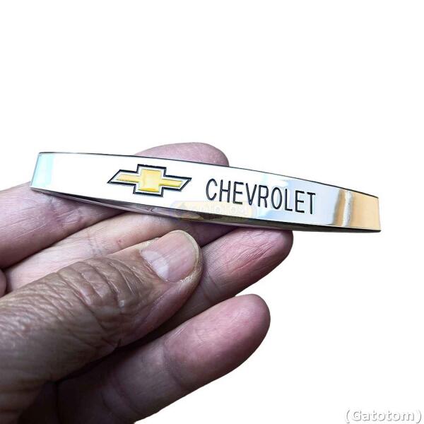 Emblema Chevrolet Logo Adesivo Metal Reforçado Cromado Prata