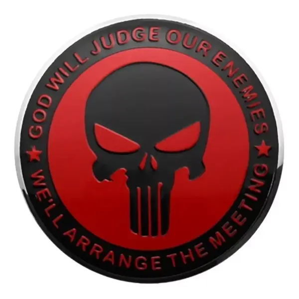 Emblema Adesivo Punisher O Justiceiro 56mm Carros Motos Red