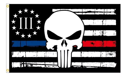 Bandeira Punisher O Justiceiro Soldado Caveira Usa Emblema V