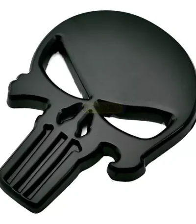 Emblema Adesivo 3d Carro Punisher Justiceiro Metal Black Mot