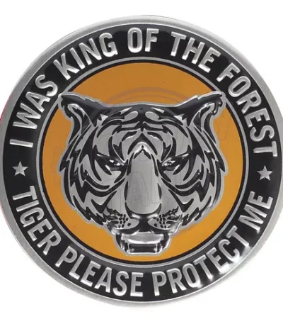 Emblema Adesivo Tigre Protect Me Em Metal Harley Royal Honda