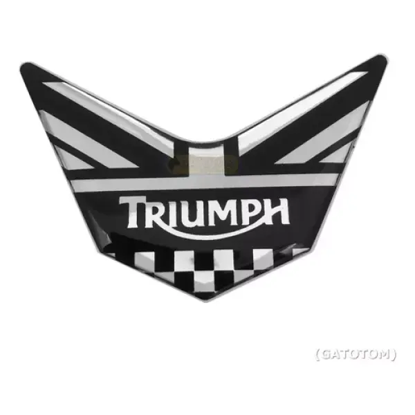 Emblema Adesivo Triumph Importado Uk Black Asa Tiger 77x50mm