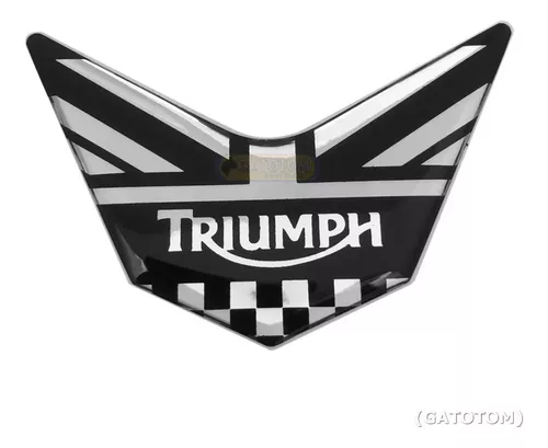 Emblema Adesivo Triumph Importado Uk Black Asa Tiger 77x50mm