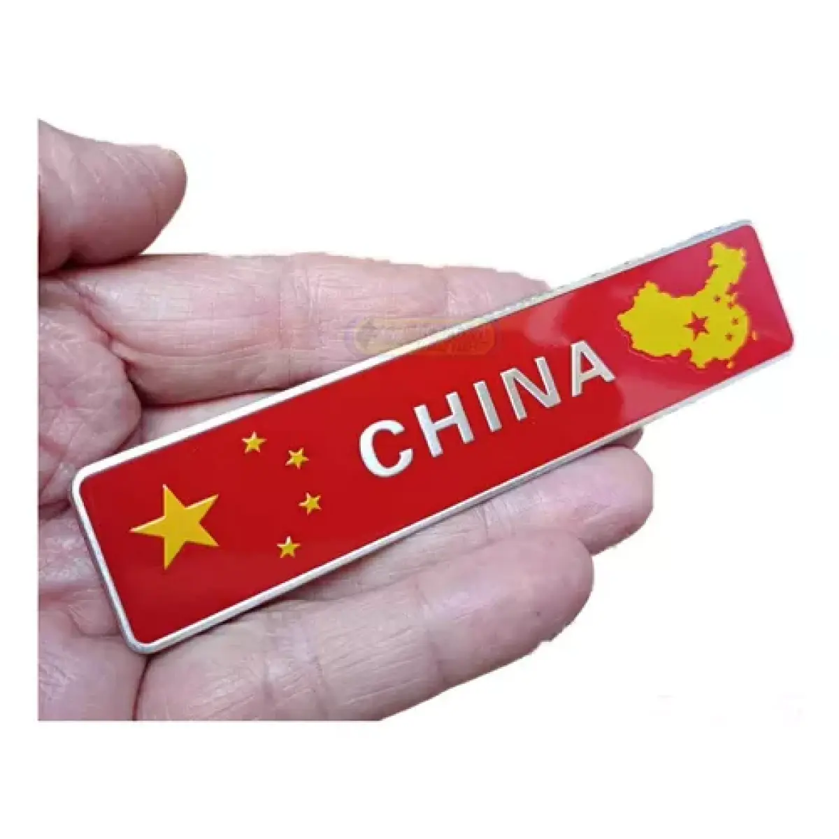 Emblema China Faixa Lateral Adesivo Em Metal Reforçado 12cm