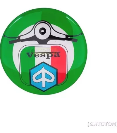 Emblema Vespa Adesivo Guidão Green 3d Itália Piaggio Gts Gtv