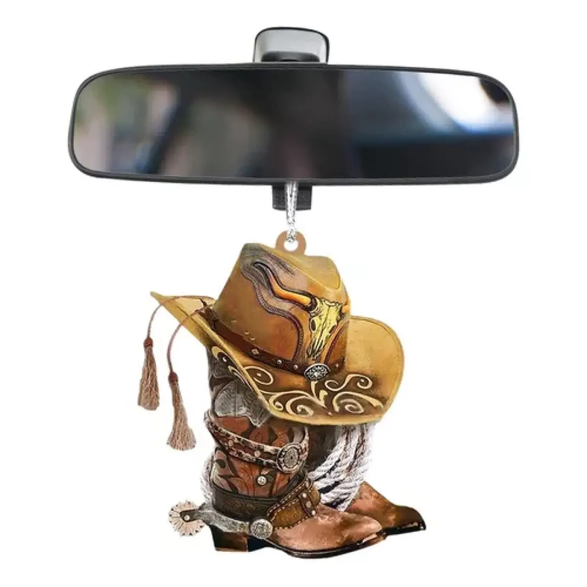 Pingente P/carros Chapéu Cowboy Botas Decoração Automotiva 1