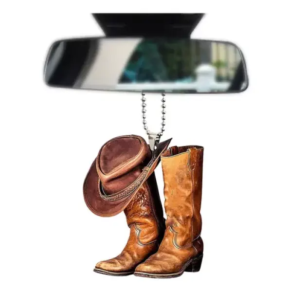 Pingente P/carros Chapéu Cowboy Botas Decoração Automotiva 2