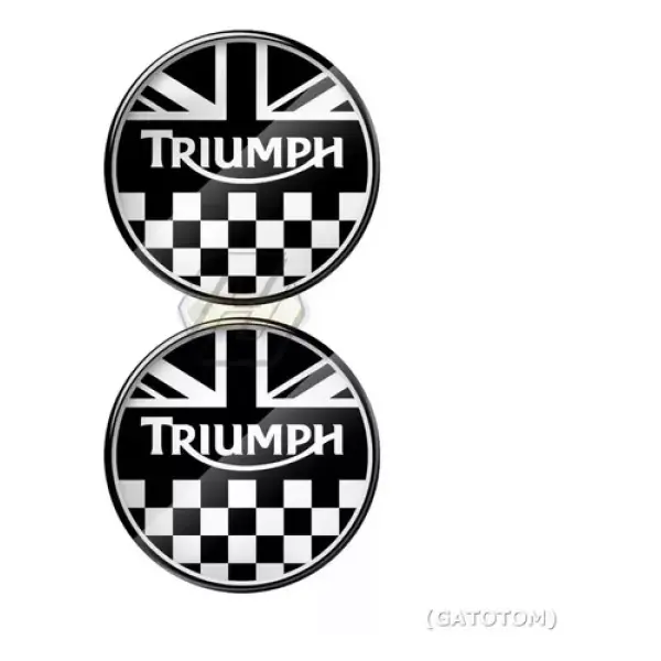 2 Emblemas Adesivo Triumph Importado Uk Redon Quadr 45x45mm