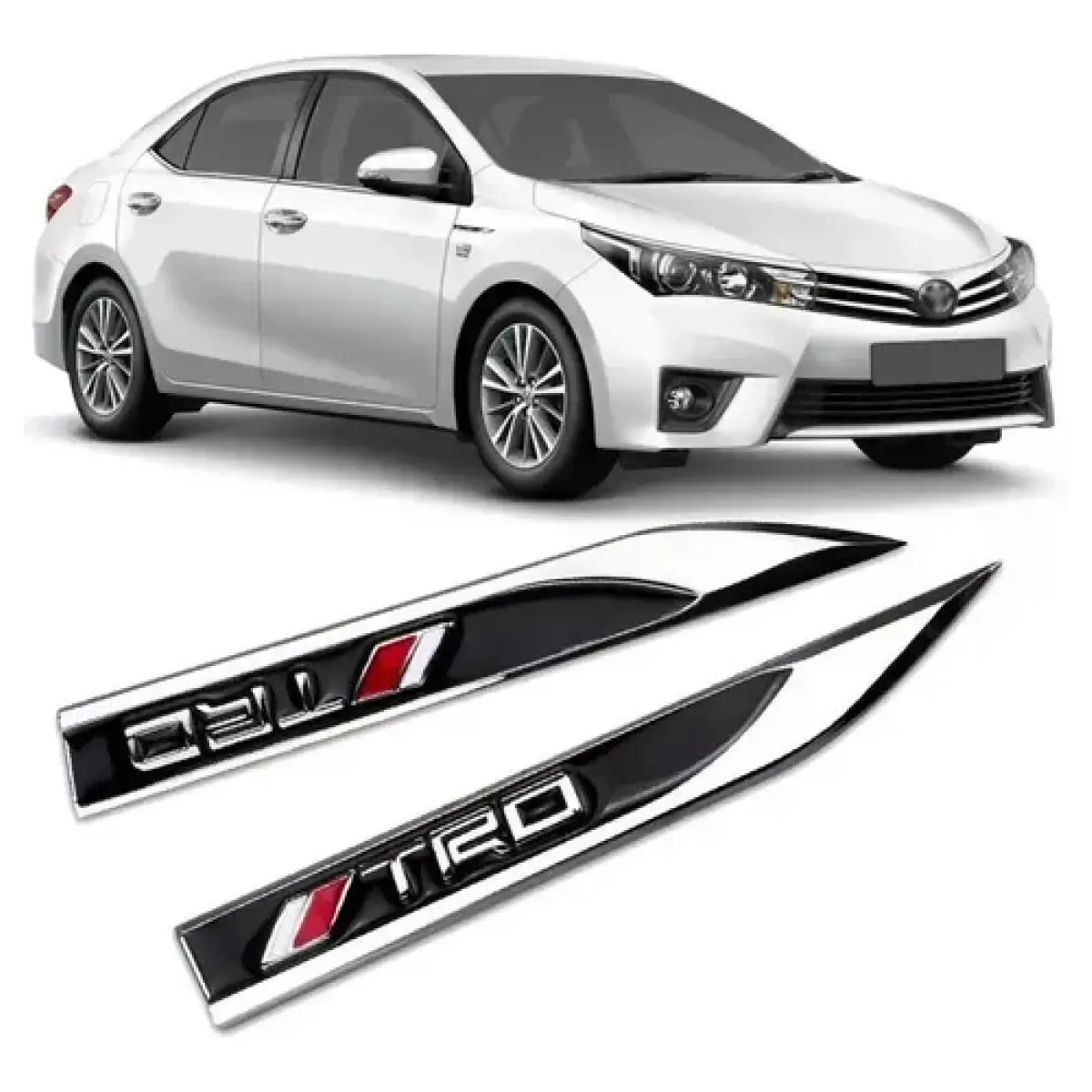 2 Emblemas Trd Metal Adesivo Lateral Toyota Sw4 Rav4 Corolla