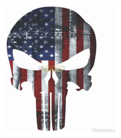 Adesivo Caveira Soldado Estados Unidos Punisher Justiceiro