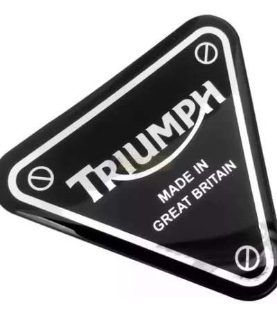 Emblema Adesivo Triumph Importado Made Uk Triangulo 90x80mm