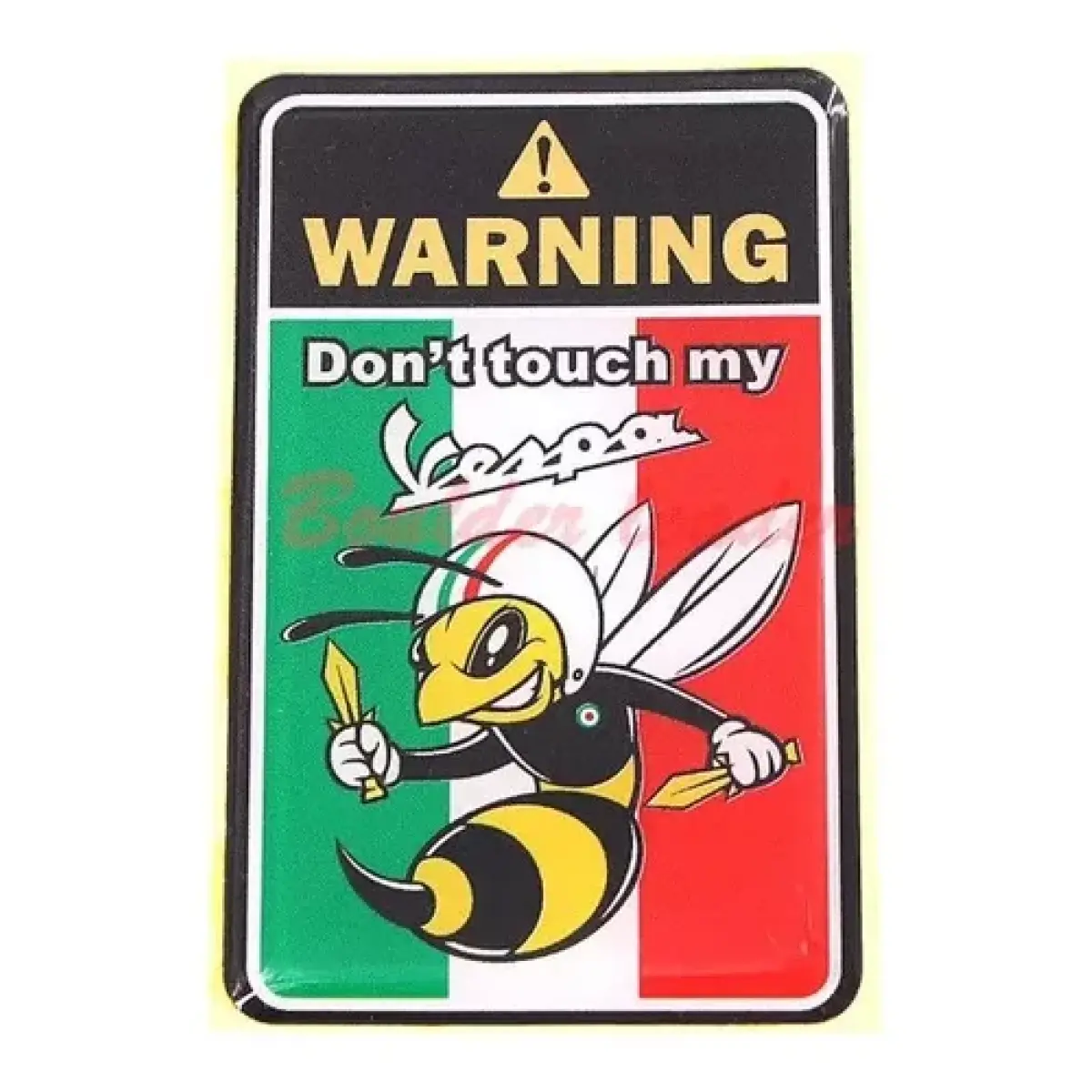 Emblema Adesivo Vespa Warning 3d Itália Piaggio Gts Gtv Lx L