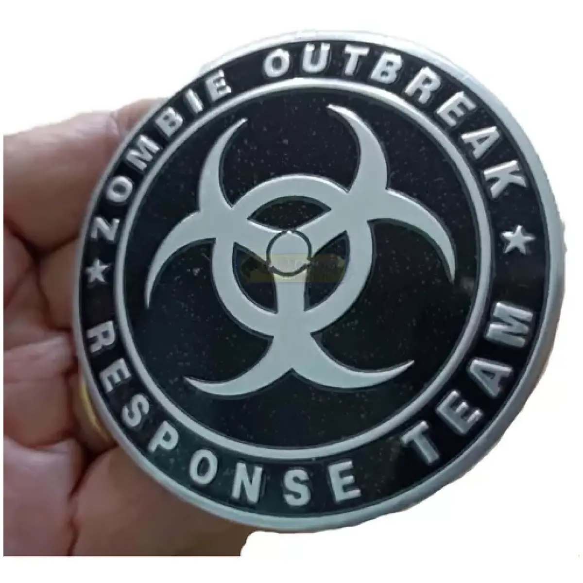 Emblema Zombie Outbreak Prata Adesivo Resident Evil Japan 3