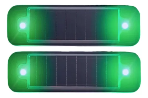 2 Luz De Advertência Solar Anti-colisão P/ Veículos Verde Li