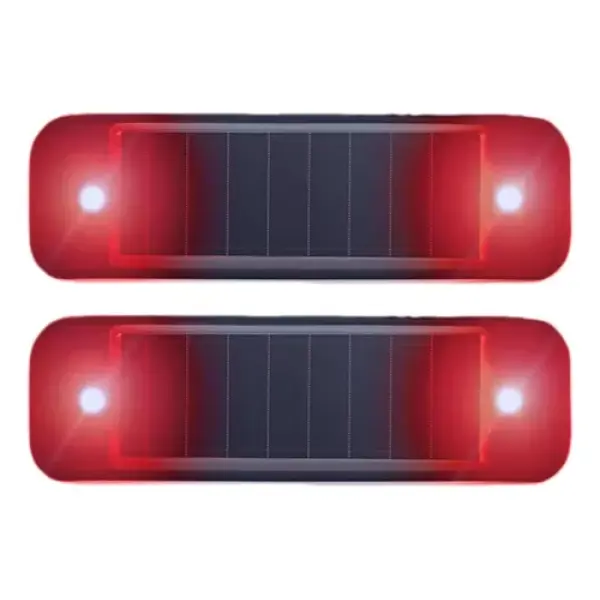 2 Luz De Advertência Solar Anti-colisão P/ Veículos Vermelho