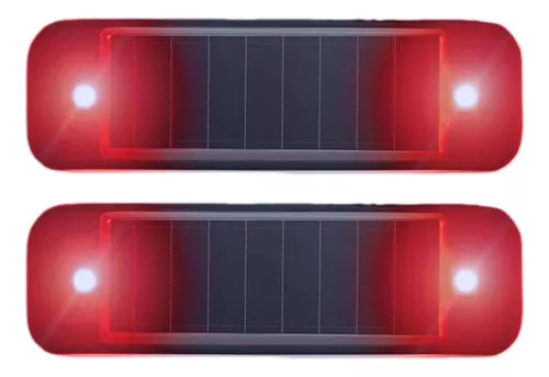 2 Luz De Advertência Solar Anti-colisão P/ Veículos Vermelho